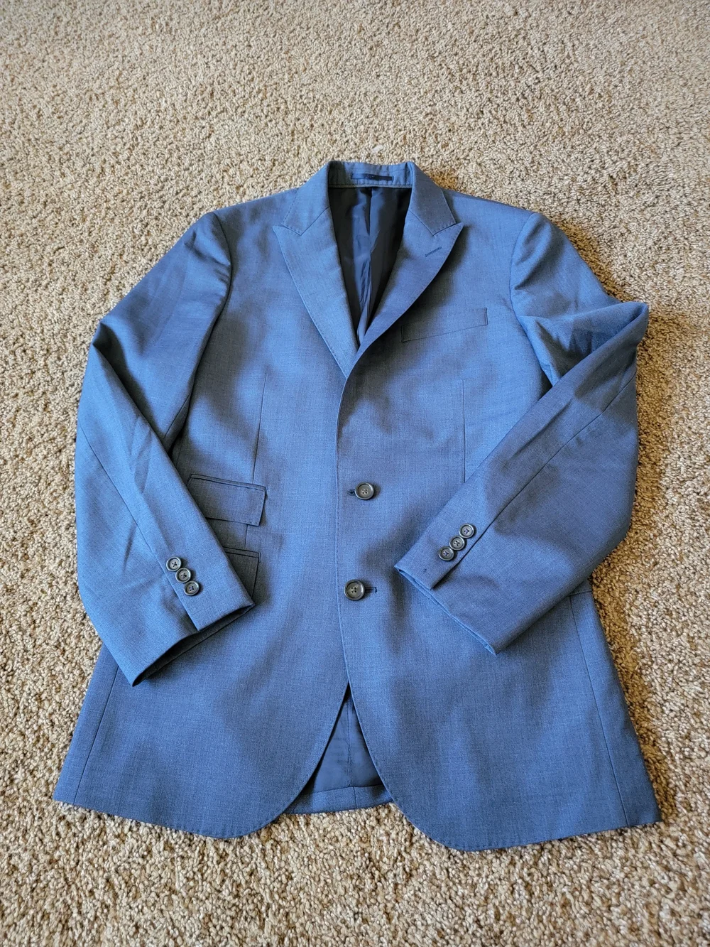J.Crew Ludlow Suit Jacket 38R Blue Loro Piana Italian Wool Slim Blazer